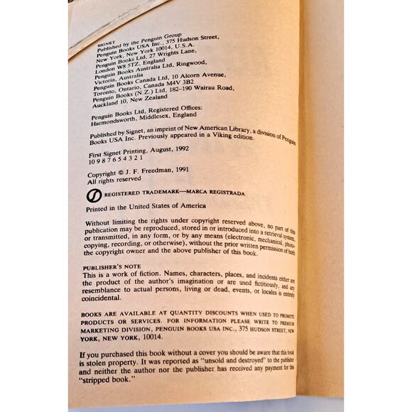 Against the Wind by J. F. Freedman (1992 1st Mass Market Paperback) - Picture 2 of 6